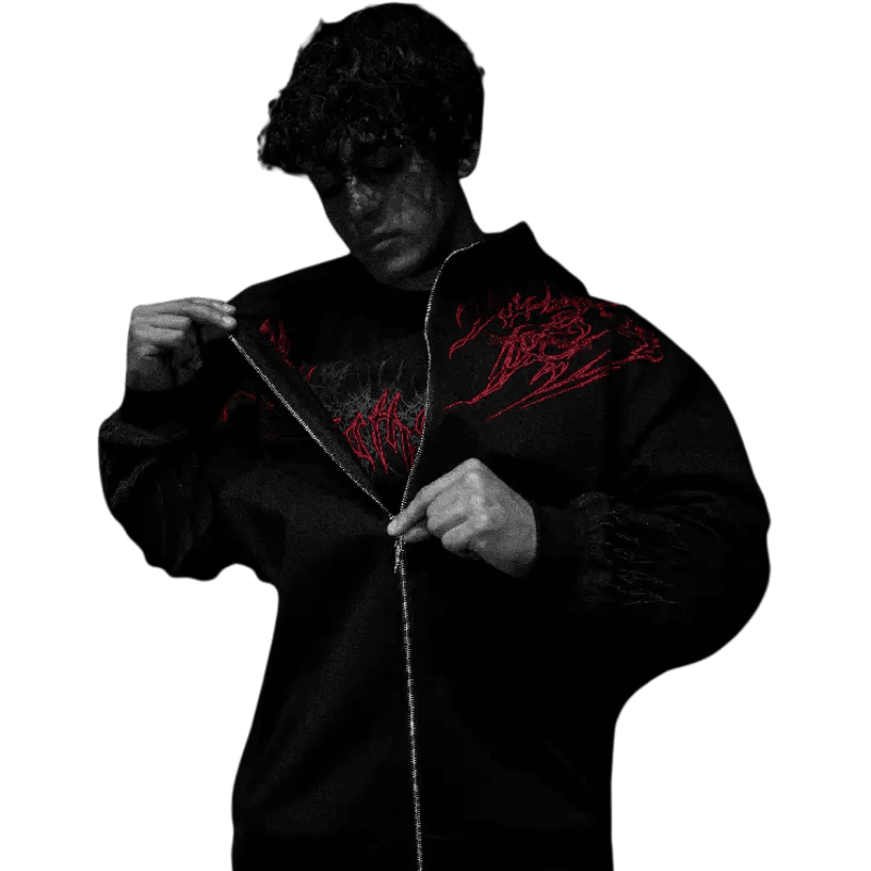 Breathedivinity Voidwalker Oversized Zip Jacket Breathedivinity Voidwalker Oversized Zip Jacket
