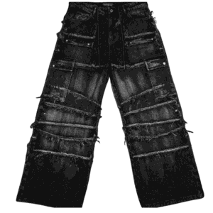 Oversized Distressed Denim Cargo Jeans [ALLOY WASH] f